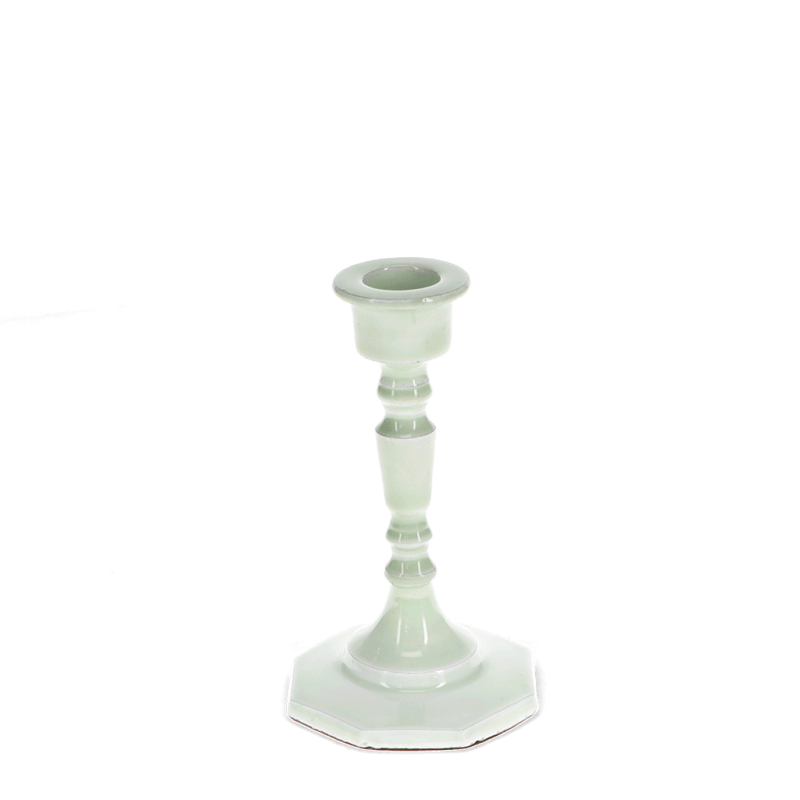 Rex London Enamel Candlestick (13cm) - Light Grey