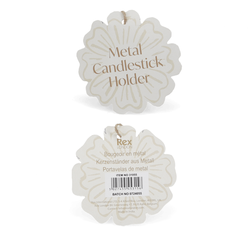 Rex London Enamel Candlestick (13cm) - Pink