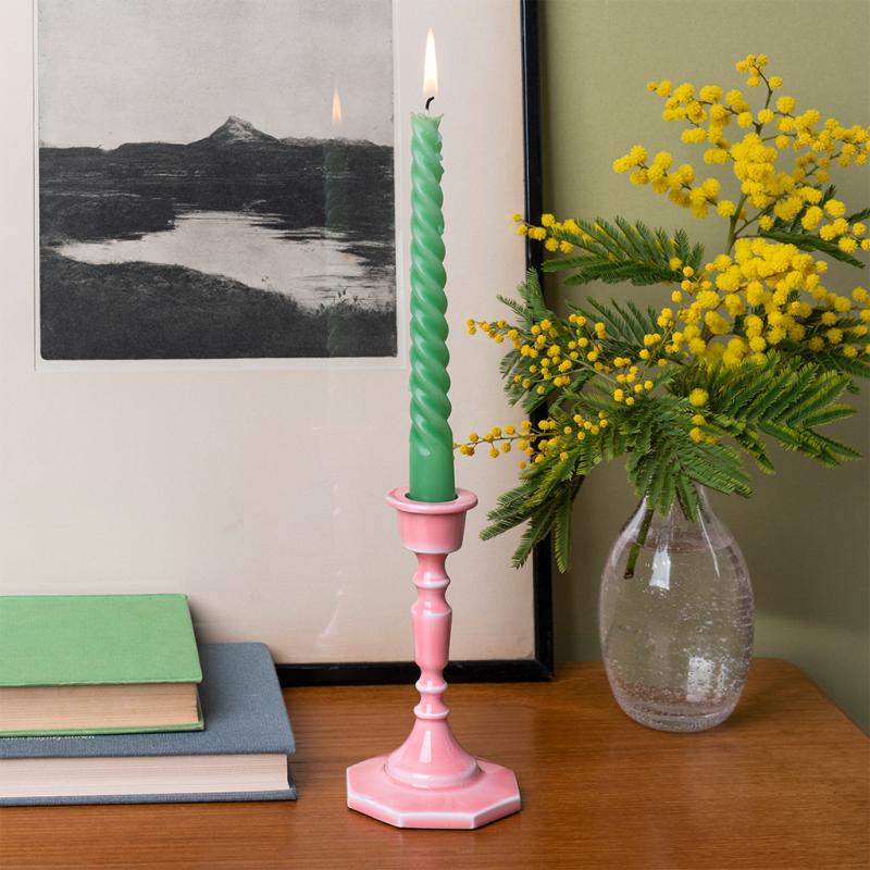 rex london Enamel candlestick (13cm) - Pink