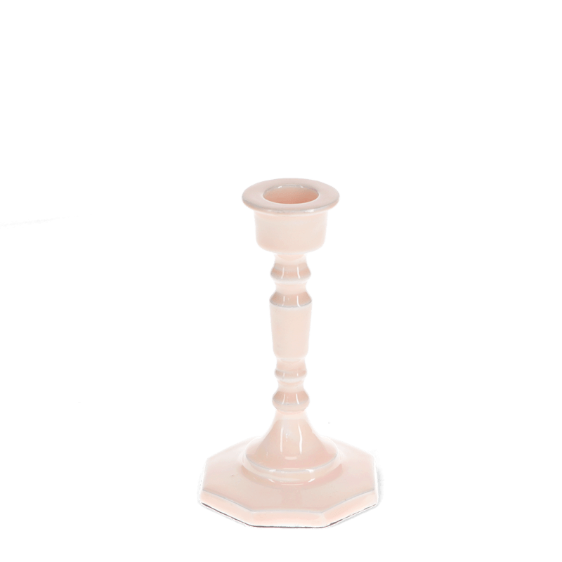 Rex London Enamel Candlestick (13cm) - Soft Pink