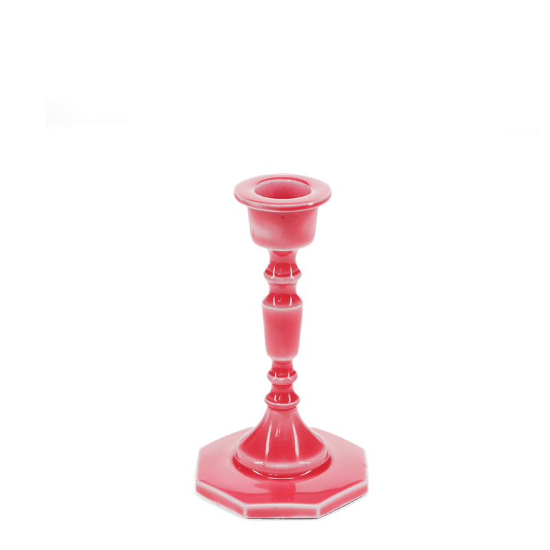 Rex London Enamel Candlestick (13cm) - Vibrant Pink