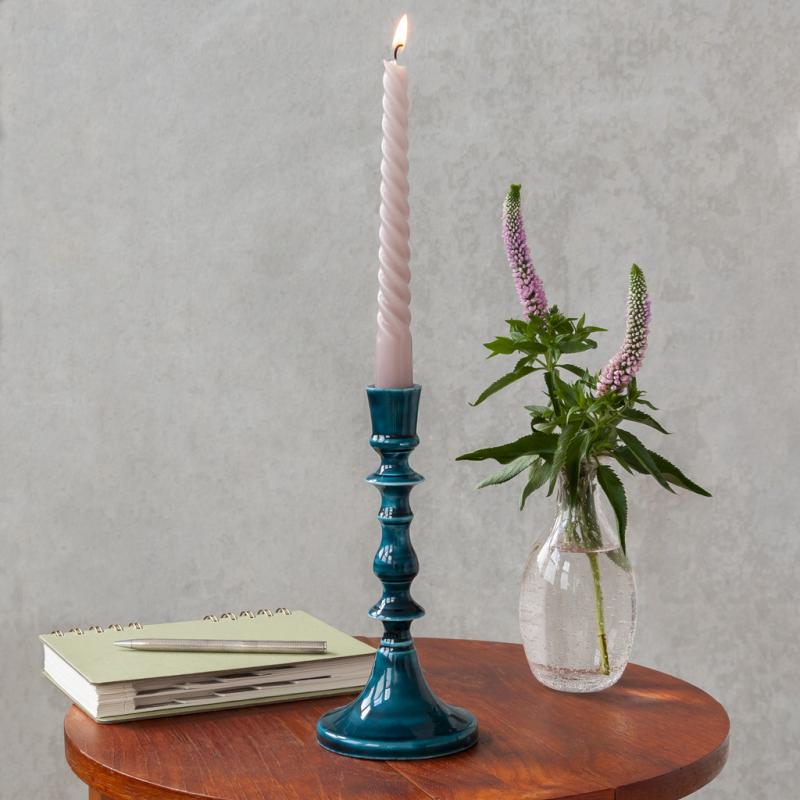 rex london Enamel candlestick (19cm) - Blue