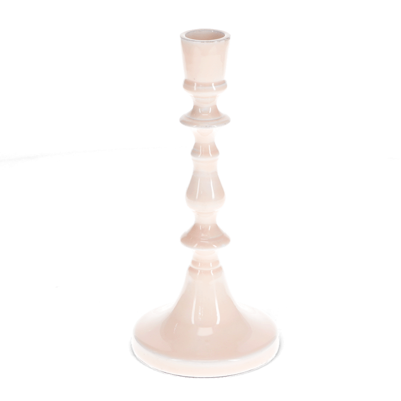 Rex London Enamel Candlestick (19cm) - Soft Pink
