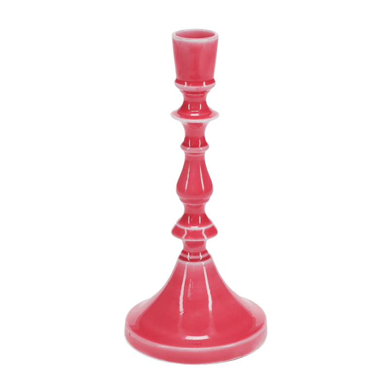 Rex London Enamel Candlestick (19cm) - Vibrant Pink