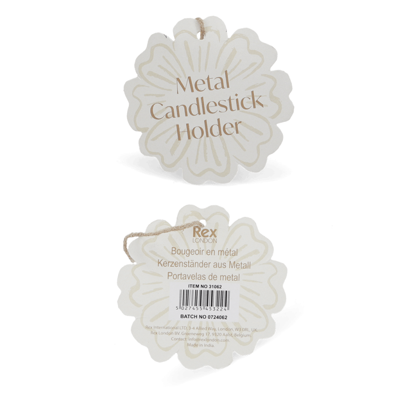 Rex London Enamel Chamberstick Candle Holder - Aqua