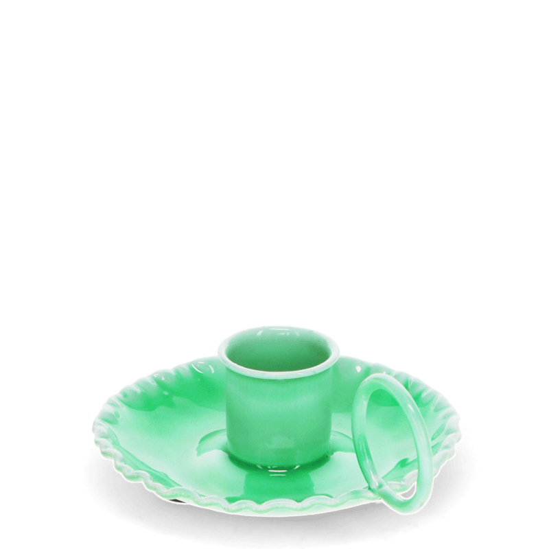 Rex London Enamel Chamberstick Candle Holder - Green