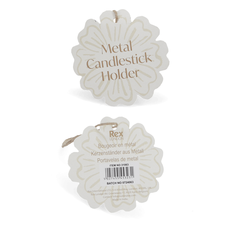 Rex London Enamel Chamberstick Candle Holder - Pink