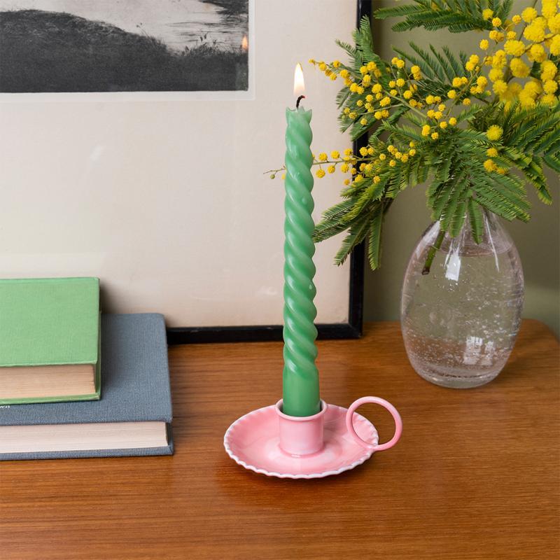 rex london Enamel chamberstick candle holder - Pink