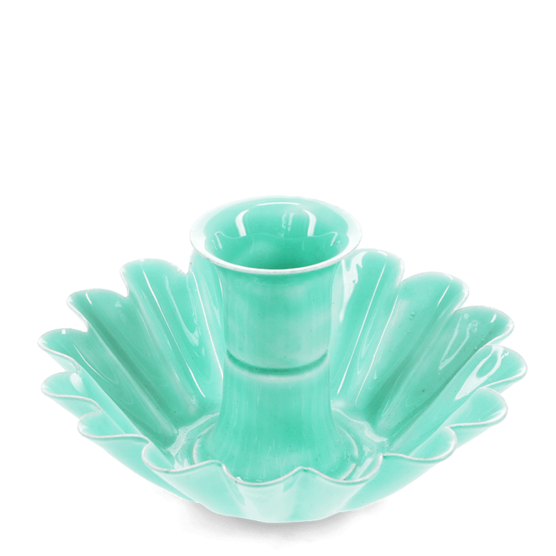 Rex London Enamel Cupped Flower Candle Holder - Aqua
