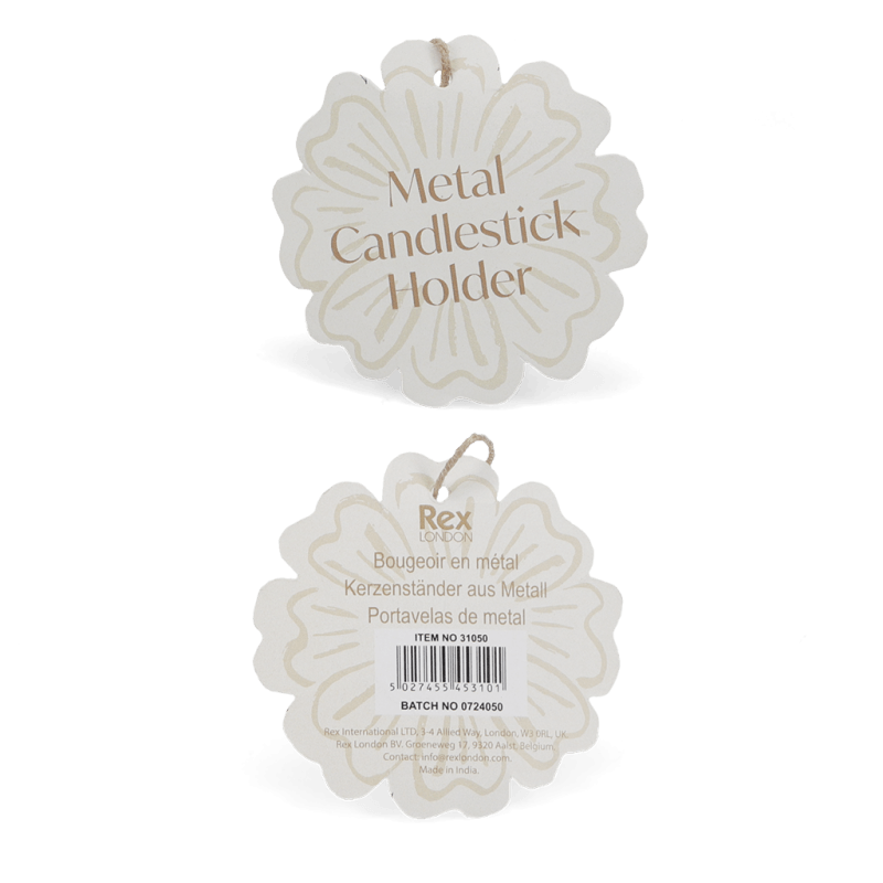 Rex London Enamel Cupped Flower Candle Holder - Aqua