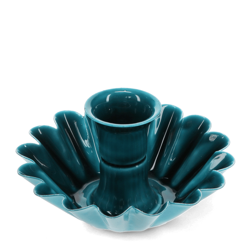 Rex London Enamel Cupped Flower Candle Holder - Blue