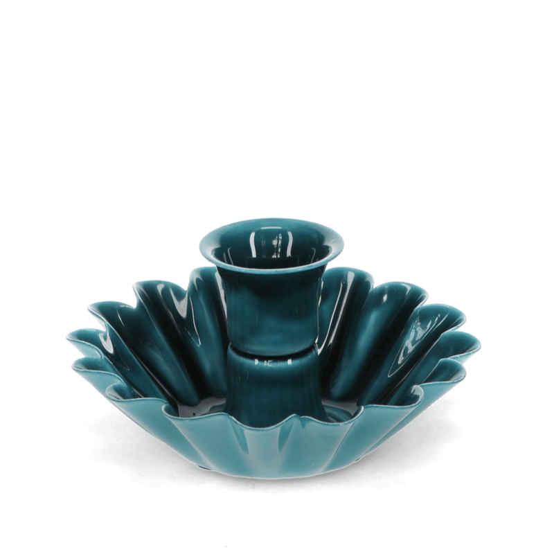 Rex London Enamel Cupped Flower Candle Holder - Blue