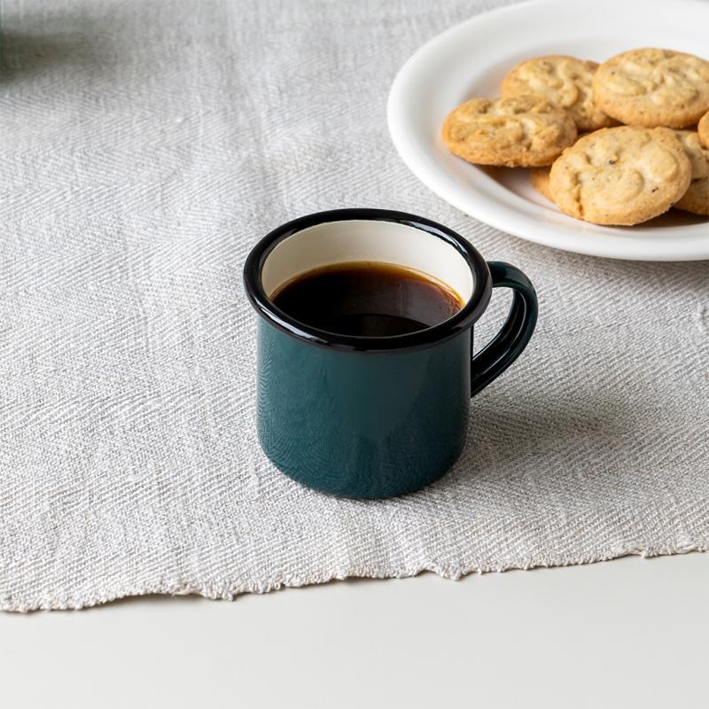 rex london Enamel espresso mug 150ml - Dark green