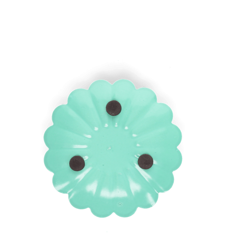 Rex London Enamel Flat Flower Candle Holder - Aqua