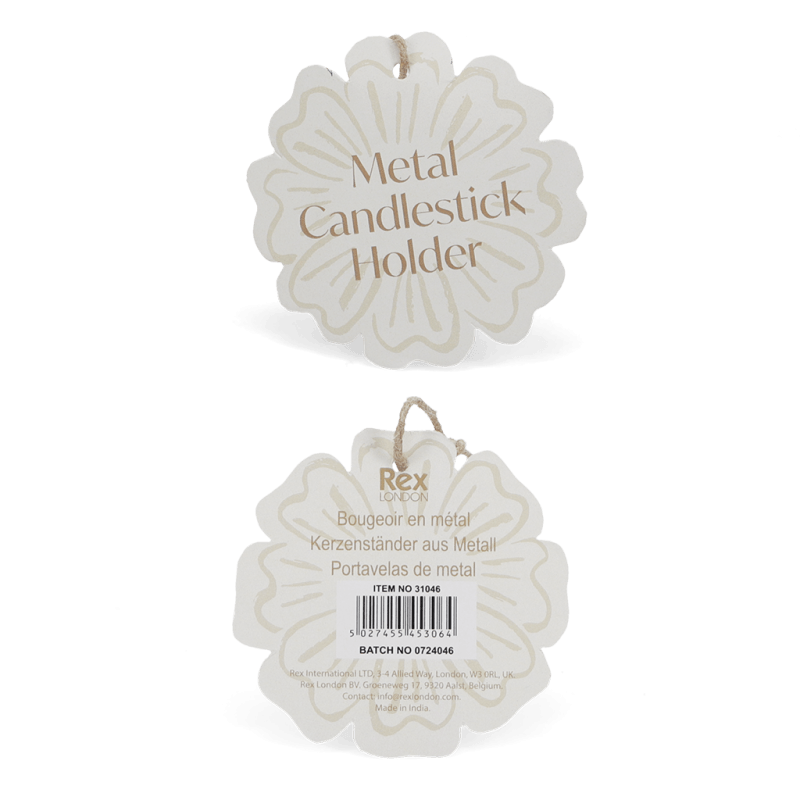 Rex London Enamel Flat Flower Candle Holder - Aqua