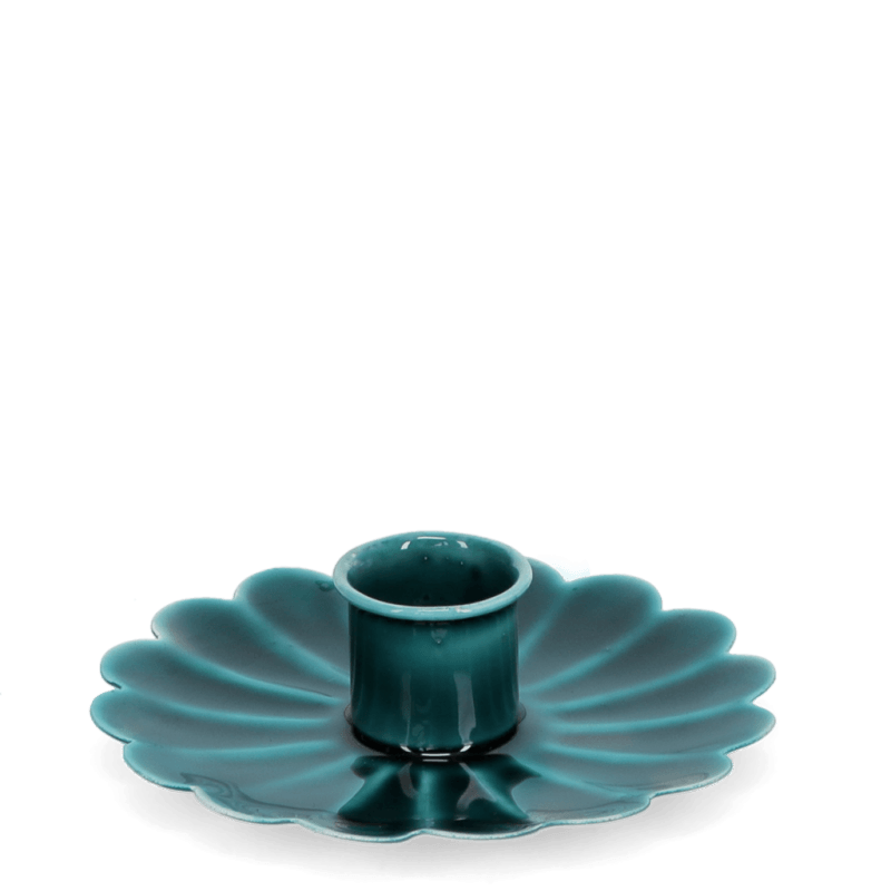Rex London Enamel Flat Flower Candle Holder - Blue