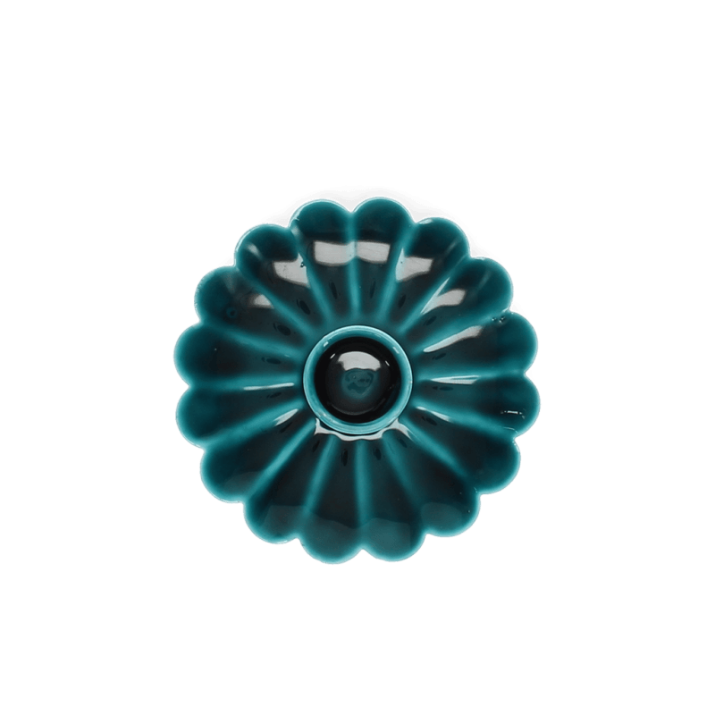 Rex London Enamel Flat Flower Candle Holder - Blue