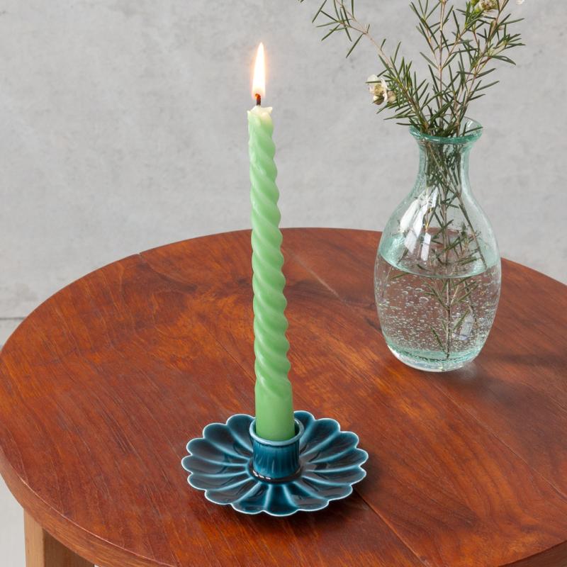 rex london Enamel flat flower candle holder - Blue