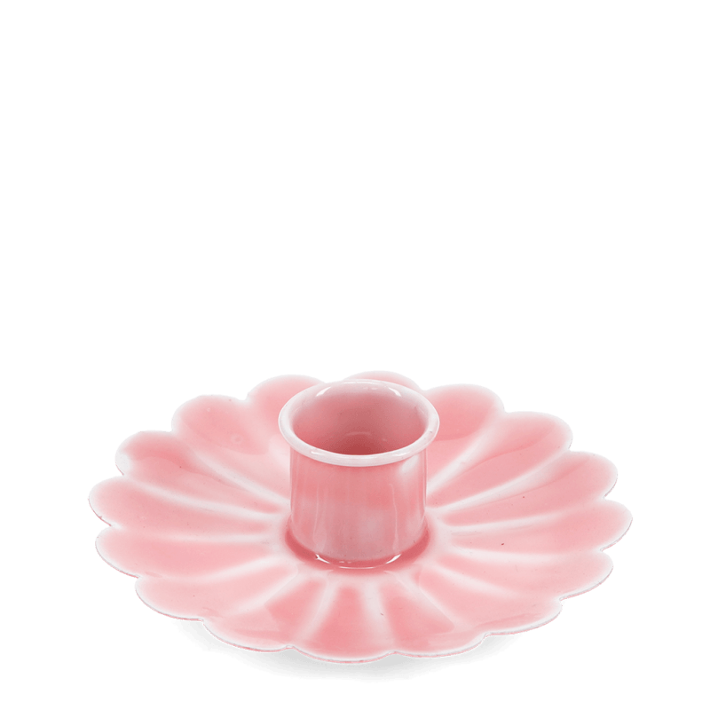 Rex London Enamel Flat Flower Candle Holder - Pink