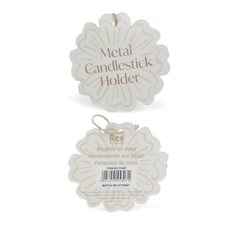 Rex London Enamel Flat Flower Candle Holder - Pink