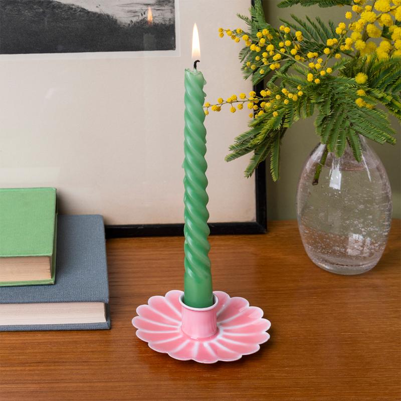 rex london Enamel flat flower candle holder - Pink