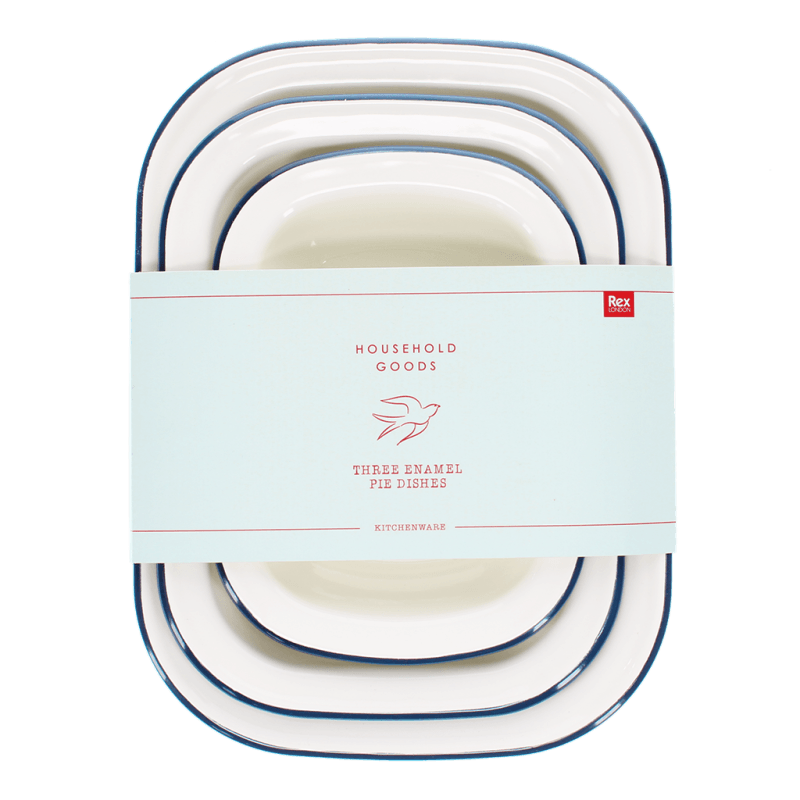 Rex London Enamel Pie Dishes (set Of 3) - Blue