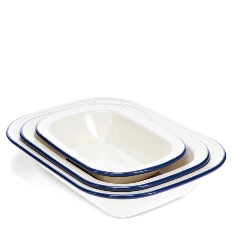 Rex London Enamel Pie Dishes (set Of 3) - Blue