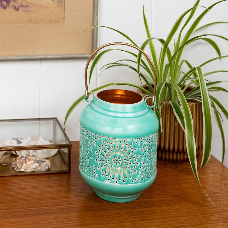 rex london Enamel tealight lantern - Aqua