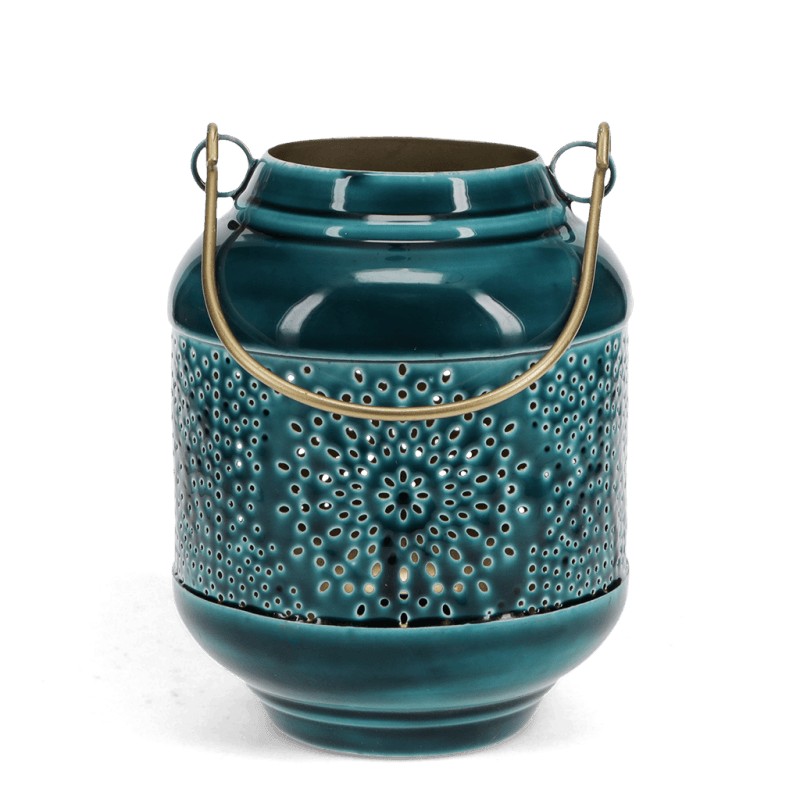 Rex London Enamel Tealight Lantern - Blue