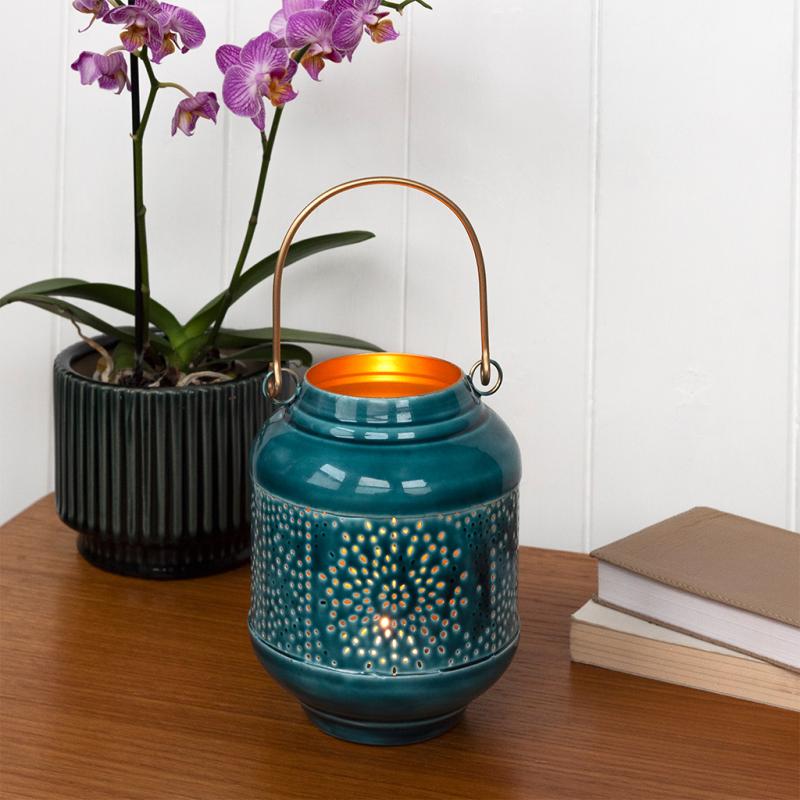 rex london Enamel tealight lantern - Blue