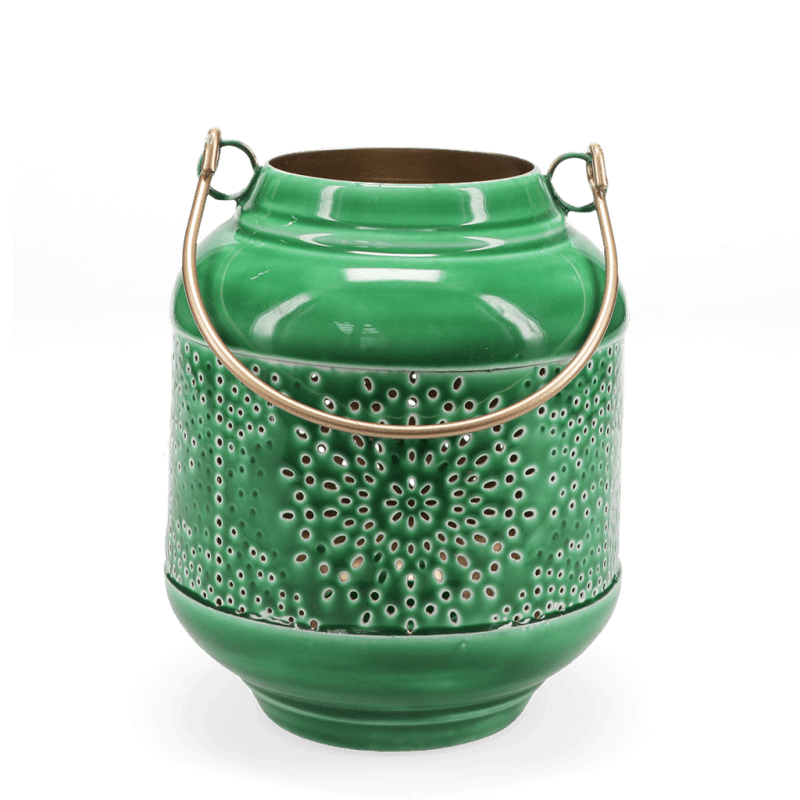 Rex London Enamel Tealight Lantern - Dark Green