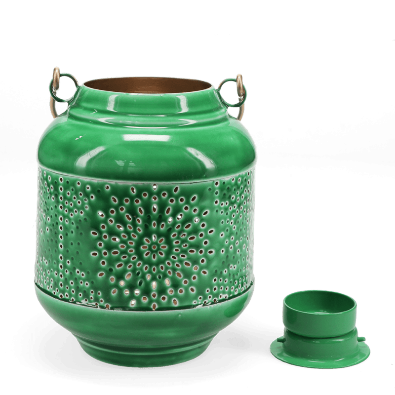 Rex London Enamel Tealight Lantern - Dark Green