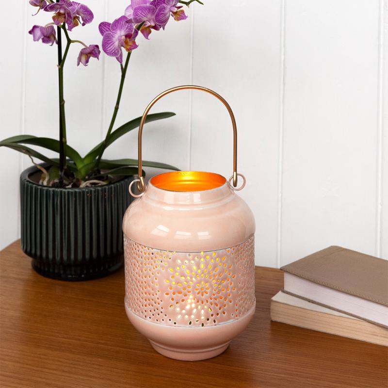 rex london Enamel tealight lantern - Soft pink