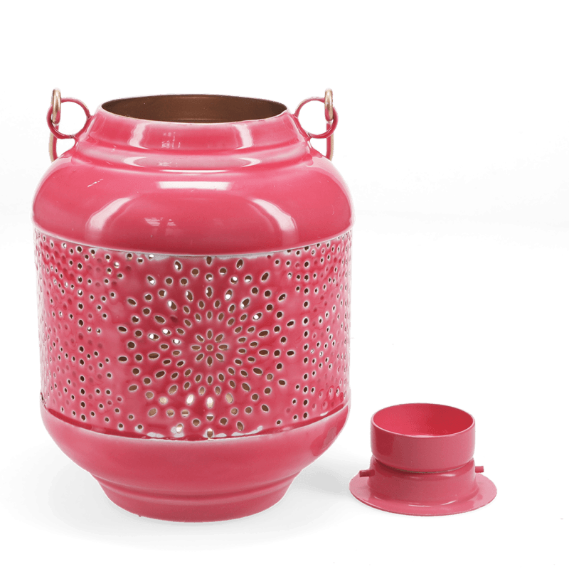 Rex London Enamel Tealight Lantern - Vibrant Pink