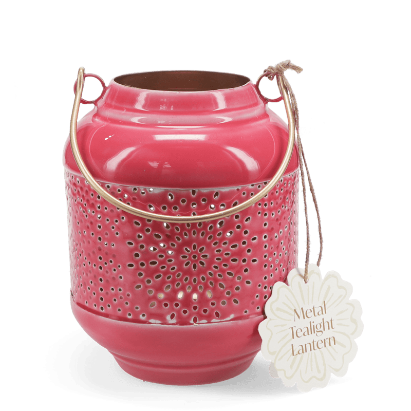 Rex London Enamel Tealight Lantern - Vibrant Pink