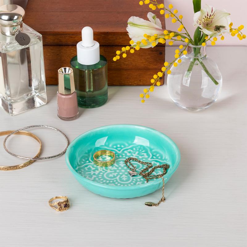 rex london Enamel trinket dish (10cm) - Aqua