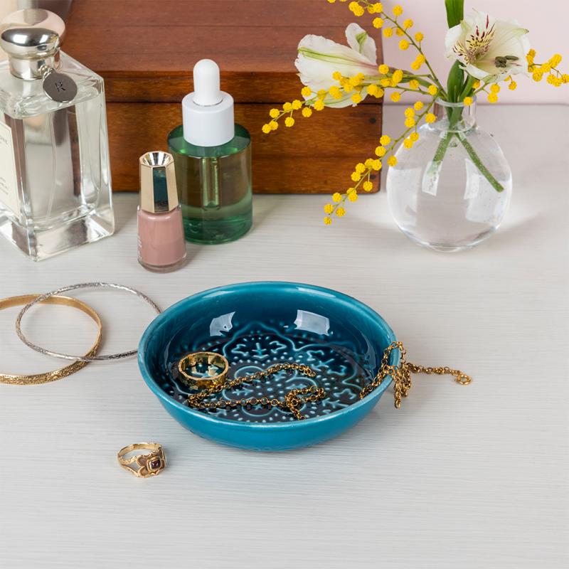 rex london Enamel trinket dish (10cm) - Blue