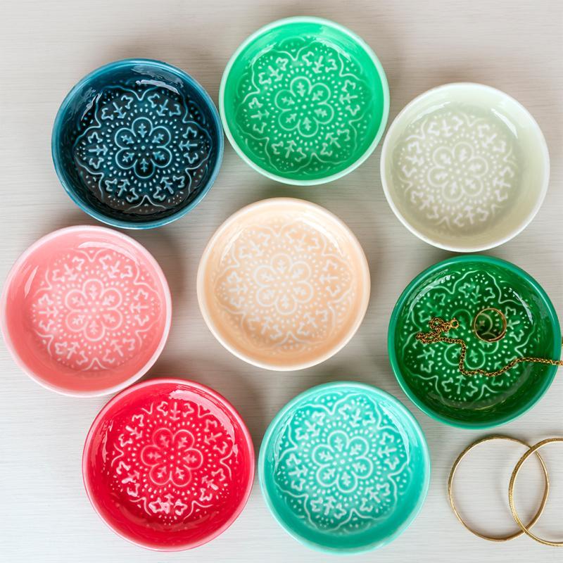 Rex London Enamel Trinket Dish (10cm) - Green