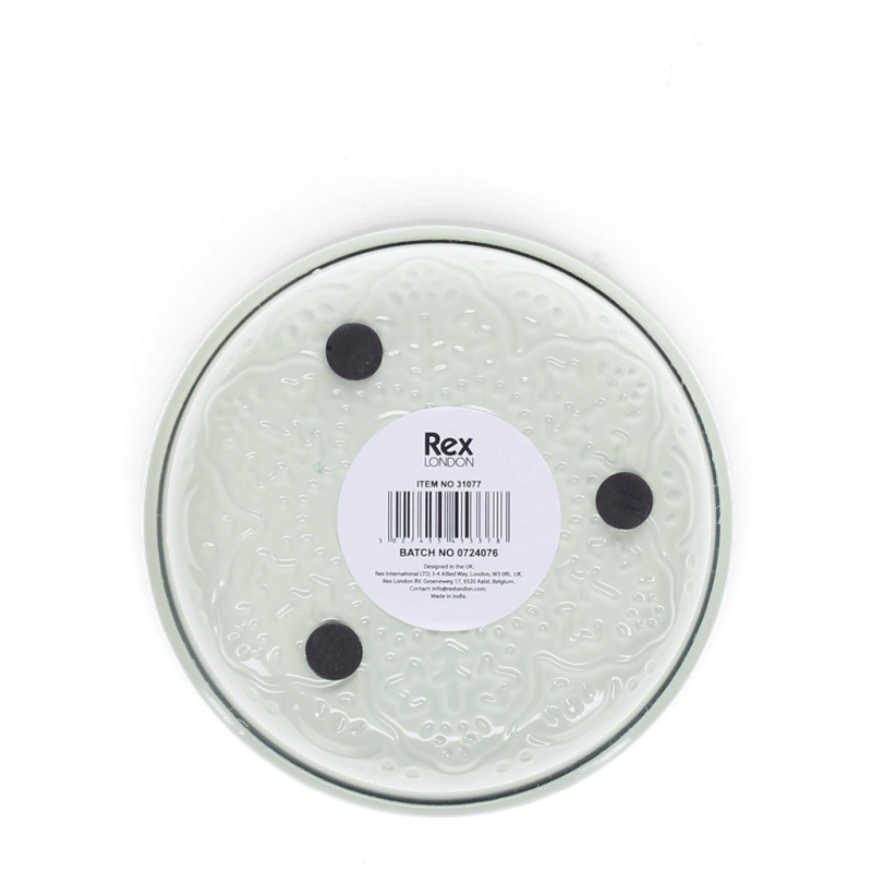 Rex London Enamel Trinket Dish (10cm) - Light Grey