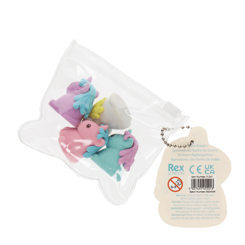 Rex London Erasers (set Of 4) - Unicorns