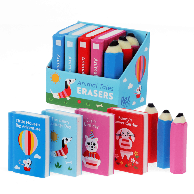 Rex London Erasers (set Of 7) - Animal Tales