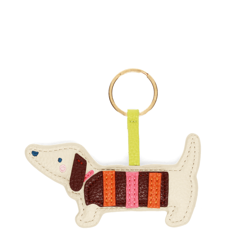 Rex London Faux Leather Keyring - Sausage Dog