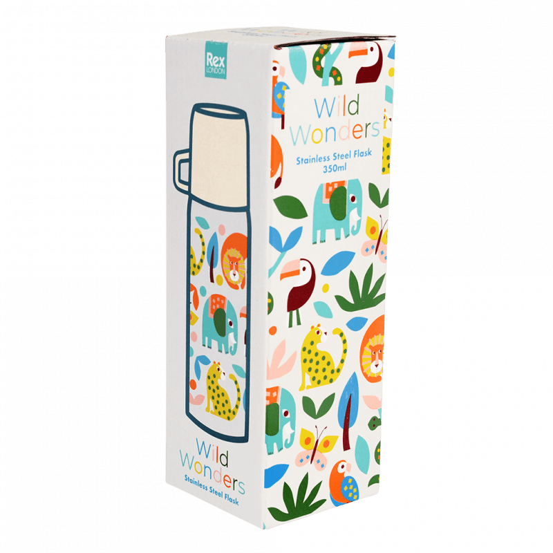 Rex London Flask And Cup 350ml - Wild Wonders