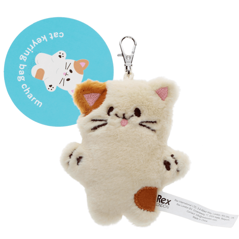 Rex London Fluffy Keyring Bag Charm - Cat