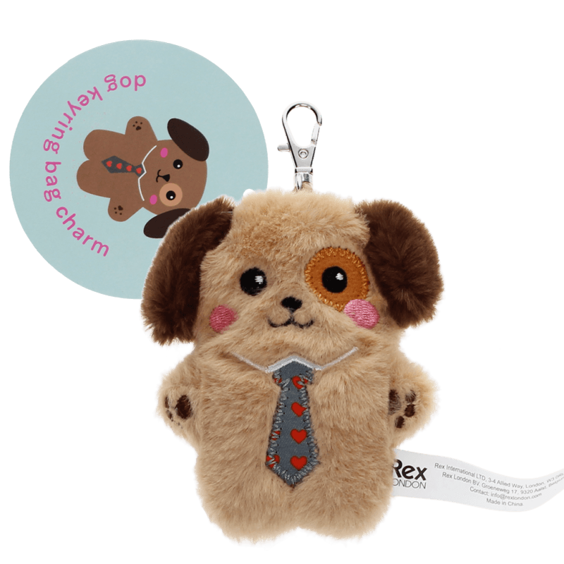 Rex London Fluffy Keyring Bag Charm - Dog