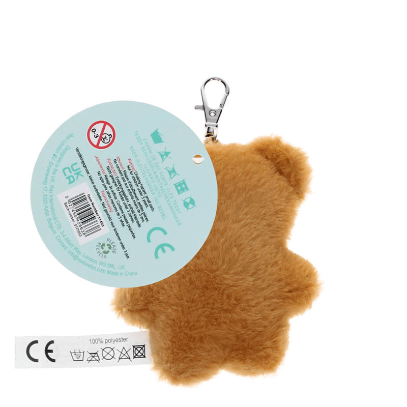 Rex London Fluffy Keyring Bag Charm - Teddy Bear