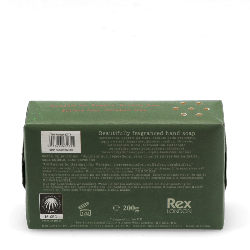 Rex London Gardener's Soap Bar 200g - Rustic Fields