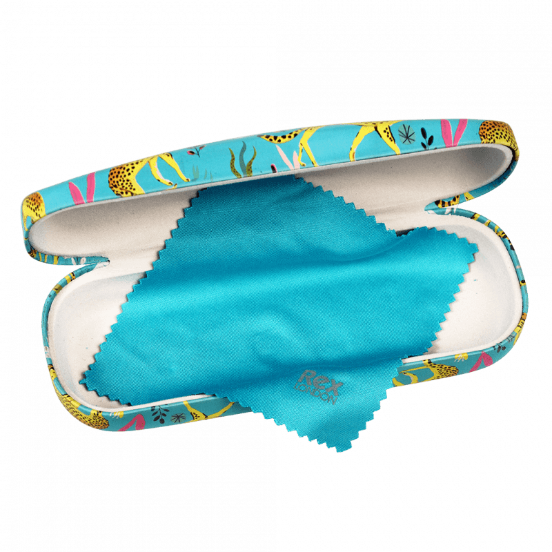 Rex London Glasses Case & Cleaning Cloth - Cheetah