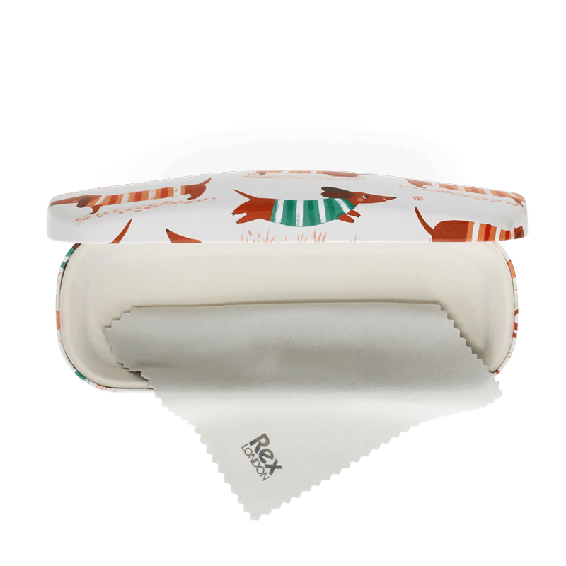 Rex London Glasses Case & Cleaning Cloth - Sausage Dog