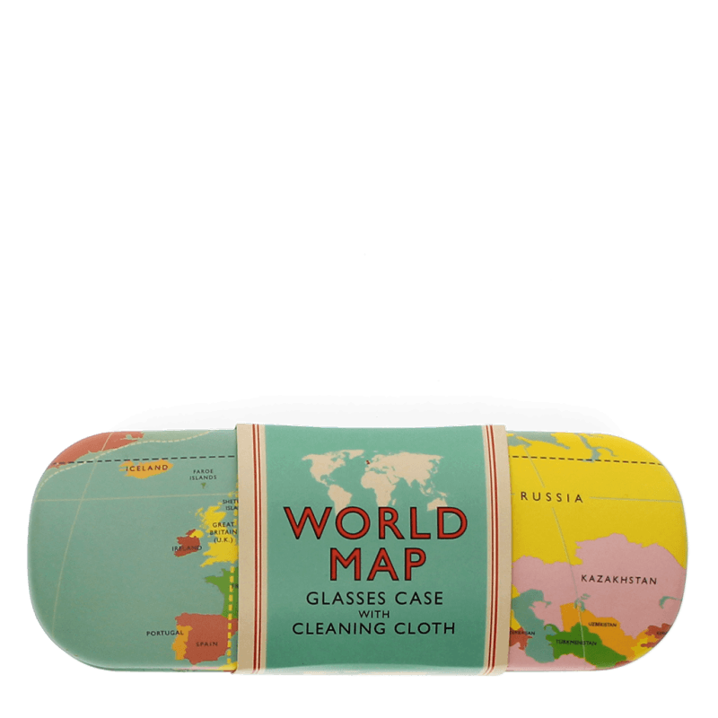 Rex London Glasses Case & Cleaning Cloth - World Map